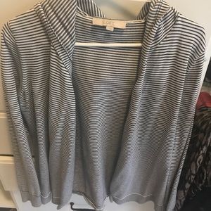 Striped hooded cardigan